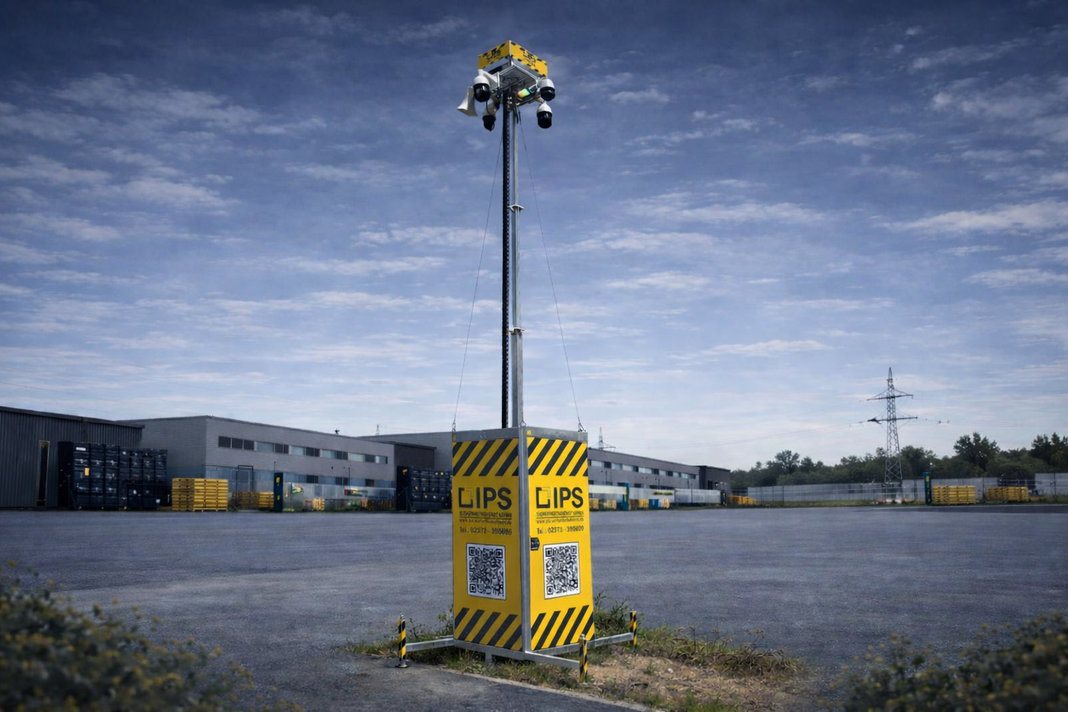 Mobiler Kameraturm im Einsatz auf einer Baustelle